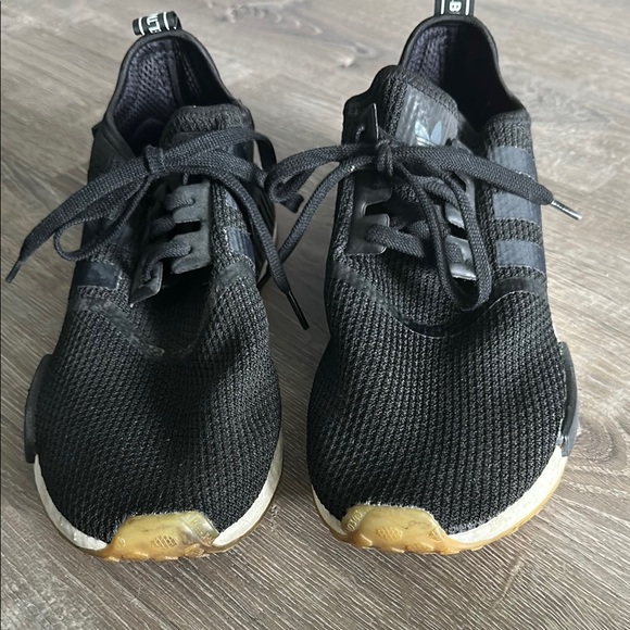 Adidas BOOST. Black and Tan Sneakers with Knit Mesh Upper - Picture 1 of 6